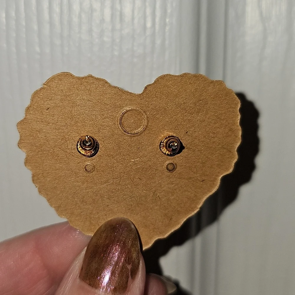 Airplane and Cloud Stud Earrings - Gold And White - Picture 2 of 5